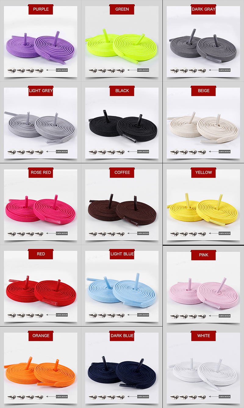 Wholesales Hot Selling No Need Tie Elastic Shoe Lace Lock No Tie Shoelace