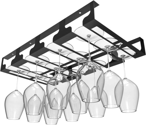 Aluminum Alloy Finish Under Cabinet Stemware Wine Glass Holder Kitchen Storage