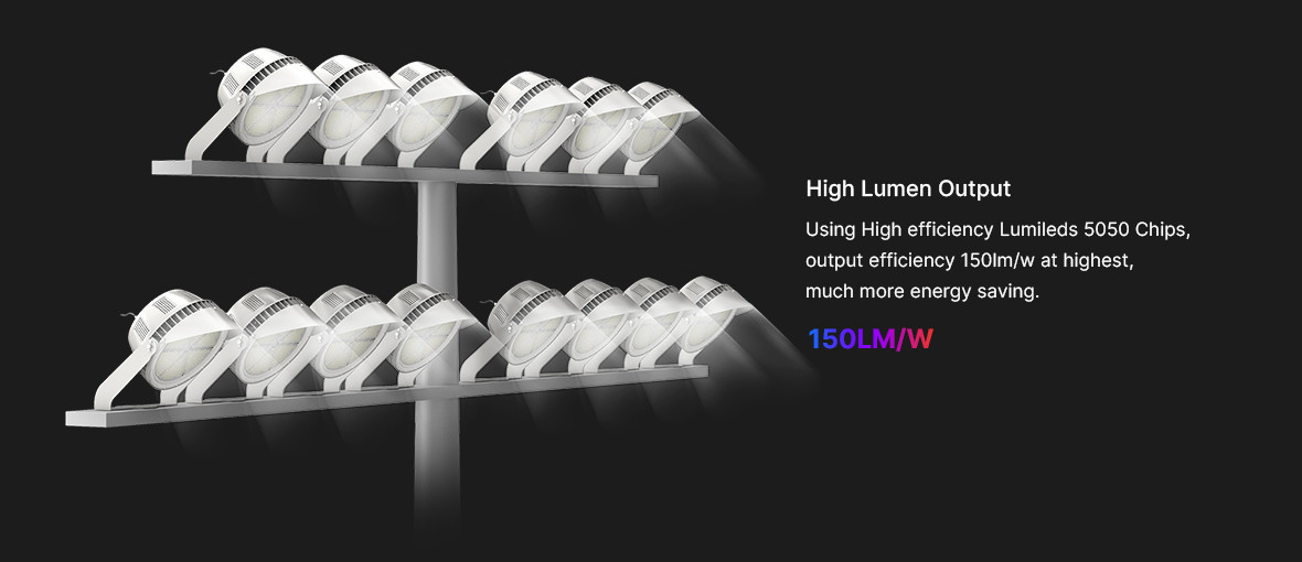 300W Baseball Field Led Lights High Lumen Outdoor Stadium Lighting IP65