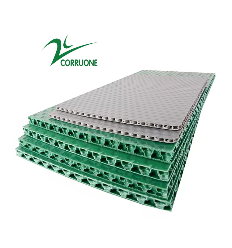 Green Polypropylene Correx Board Con Pearl PP Honeycomb Board