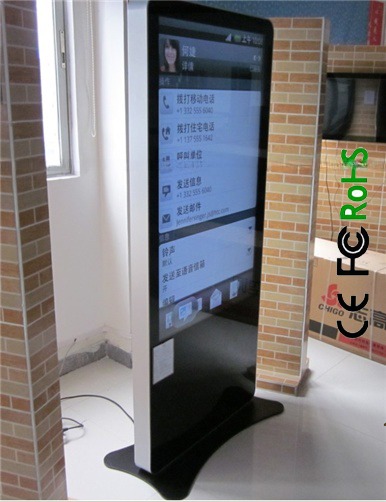 42 inch floor standing vertical LCD multimedia video TV totem signge AD display with WIFI network function