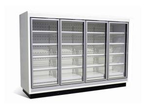 Quality Refrigerated Vertical Glass Door Freezer, Multideck Frozen Food Cabinets wholesale