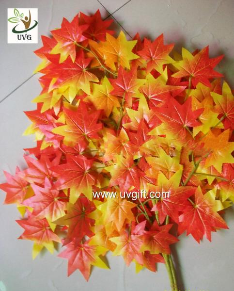 UVG garden ornament orange artificial maple leaves for holiday living outdoor