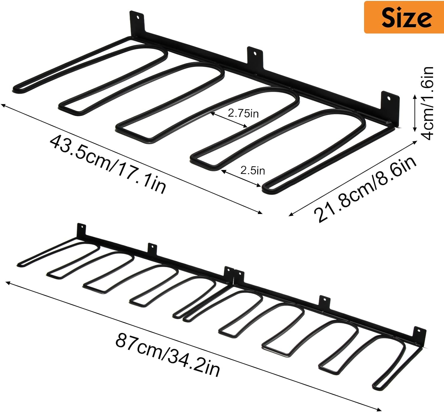Powder Coated Boot Hanger 2 Pack Wall Mount Shoe Rack for Heavy Duty Cowboy Boot Rack