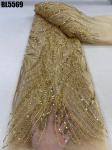 Wedding Party Dress Bridal Dress Fabric Pink Beaded lace with sequins Austria