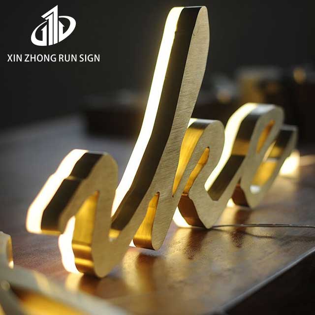 Luminous Letters Sign Outdoor Storefront Custom Stainless Steel Back-lit Signboard Metal Logo Acrylic Alphabets