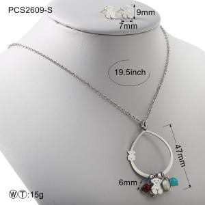 Quality Gold Or Silver Water Drop Cute Beat Set / 15g Stainless Steel Necklace And Earrings wholesale