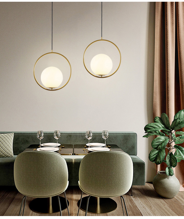 Modern Pendant light Simple Acrylic Ball Bedside Hanging light Round Ball Global Pendant Lamp(WH-GP-38)