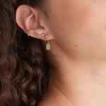 Baguette CZ Enamel Hoop Earrings 925 Silver 18K Gold Plated Handcrafted Jewelry