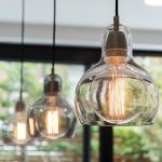 Modern white Clear Glass Pendant Light Dining Room Bedside Bedroom Mega Bulb