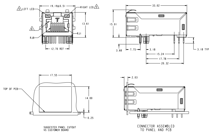 1-1840727-8 RJ45 Magnetic Jack