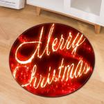 80cm red Round Santa Claus Elk Christmas Festive Floor Mat Anti SlipCircular