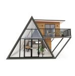 Triangle Shape Container House Wooden Houses Prefab Home with Wall 50/75/100mm