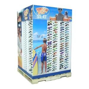 Quality Custom Sunglasses Cardboard Pallet Display stand for summer promotion wholesale