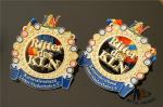 Colorfull And 3D Embossed Metal Award Medals Center Cut Out Shiny Gold