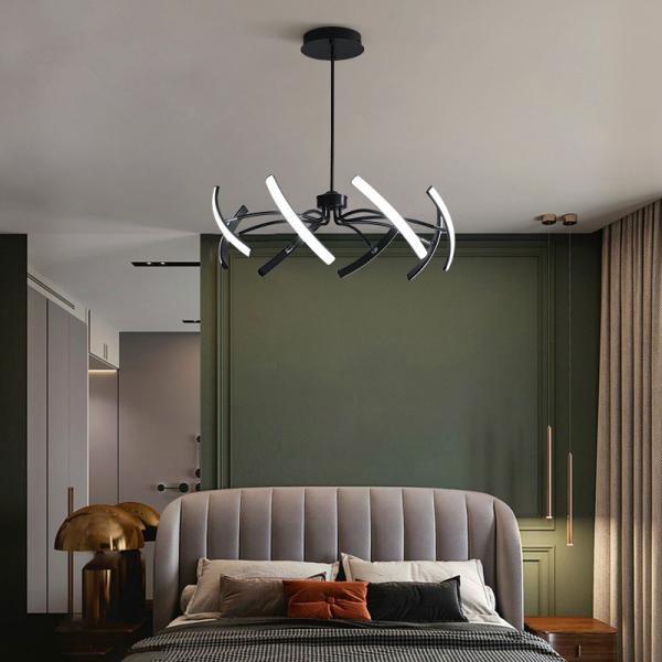 Black chandelier Iron Dimmable lustre design For Bedroom Living Dinning Room
