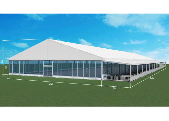 Outdoor 100km/H Wind Load Waterproof Wedding Tent with 20x20m Clear Roof