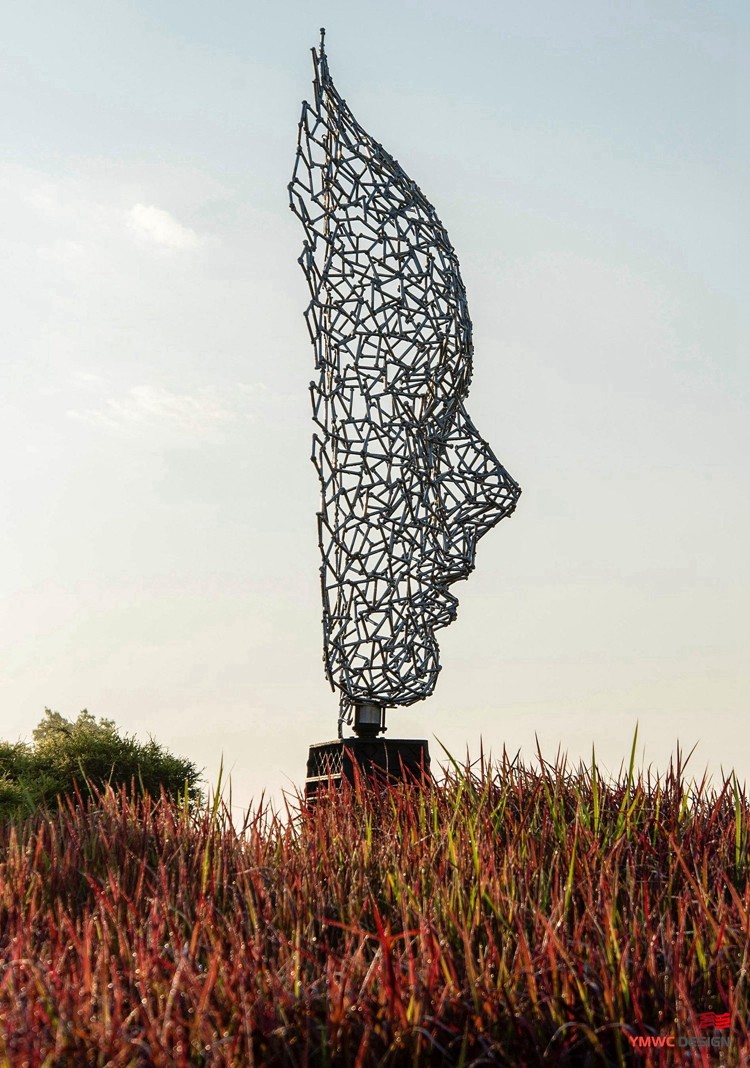 Hand-forged Outdoor Stainless Steel Sculpture Custom Color Large and Abstracted Art