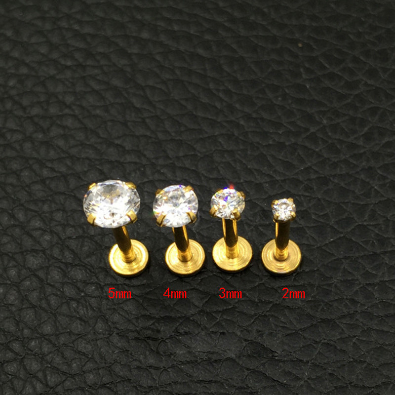 Punk Round Bar Lip Ring Stud Piercing Labret Piercing Tragus Cartilage Stainless Steel