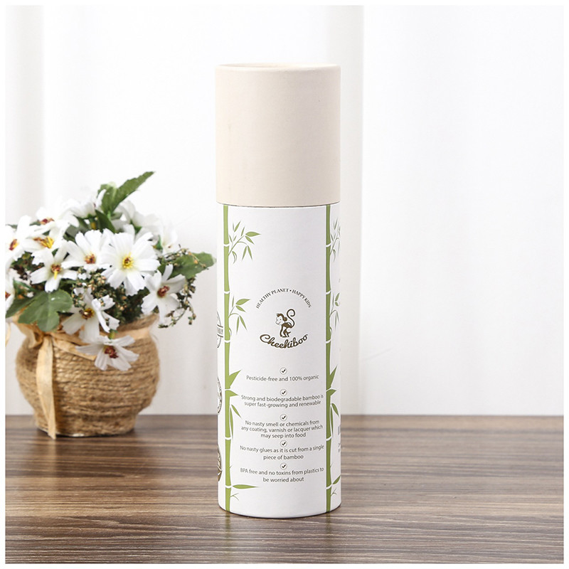 Gold Foil Cardboard Cylinder Packaging 120gsm Kraft Paper Tea Cylinder Packaging