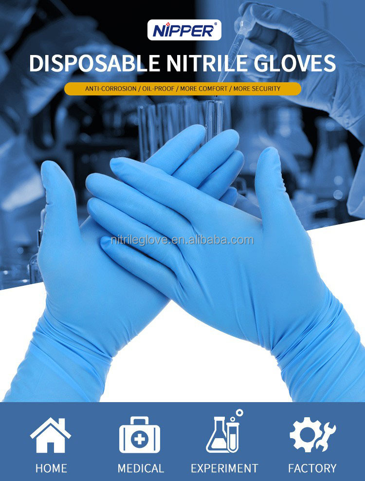 Medical Examination Disposable Nitrile Gloves Nitrile Coated Gloves