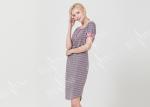 Polyester Cotton Jersey Ladies Night Dresses Sleepwear Short Sleeve Yarn Dyed