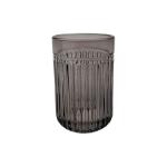 Brown Color Ribbed Glass Bathroom Accessories Three-Piece Set Round Shape