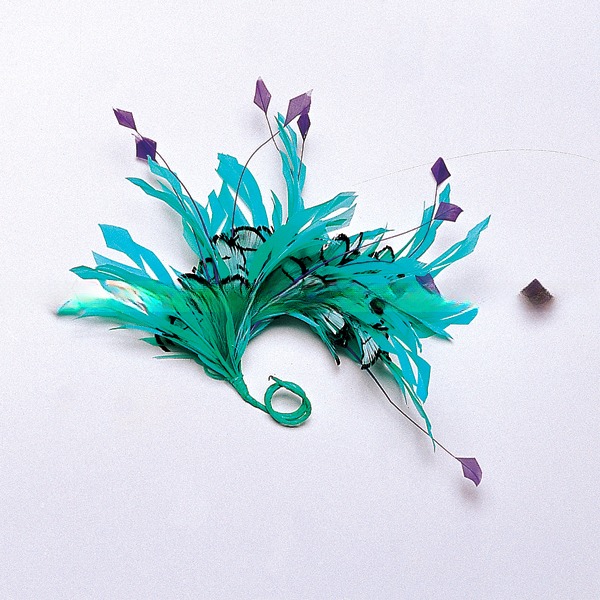 Thanksgiving Party Decoration Stripped Goose and Rooster Coque Feather Flower Mount with Wire Accessory