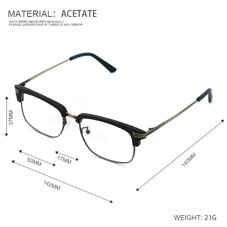 Imitation Wood Vintage Compound Color Acetate Glasses Frames MR 5352