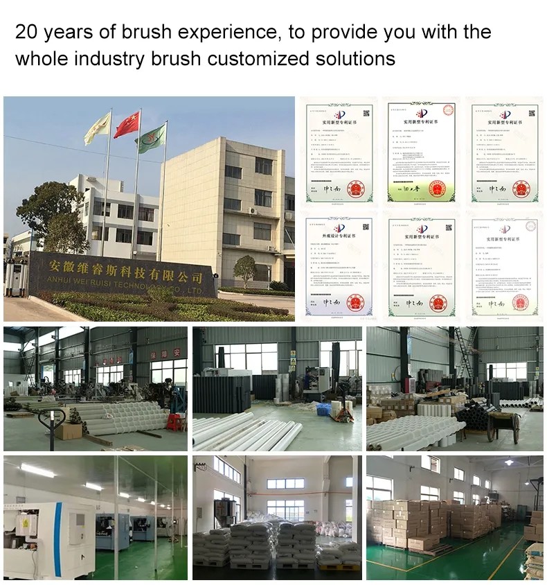 Cylindrical Nylon Industrial Roller Brush For Conveyor Belt Cleaning