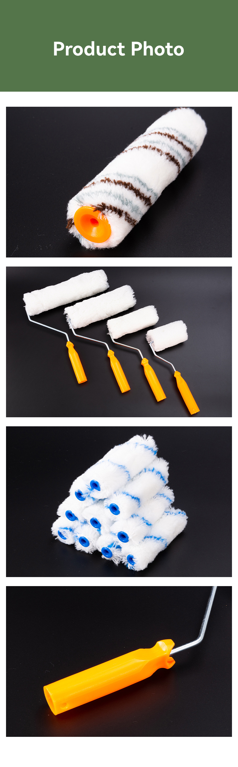 Customized Support ODM Custom Flower Wall Decoration Soft Rubber Paint Roller Brush
