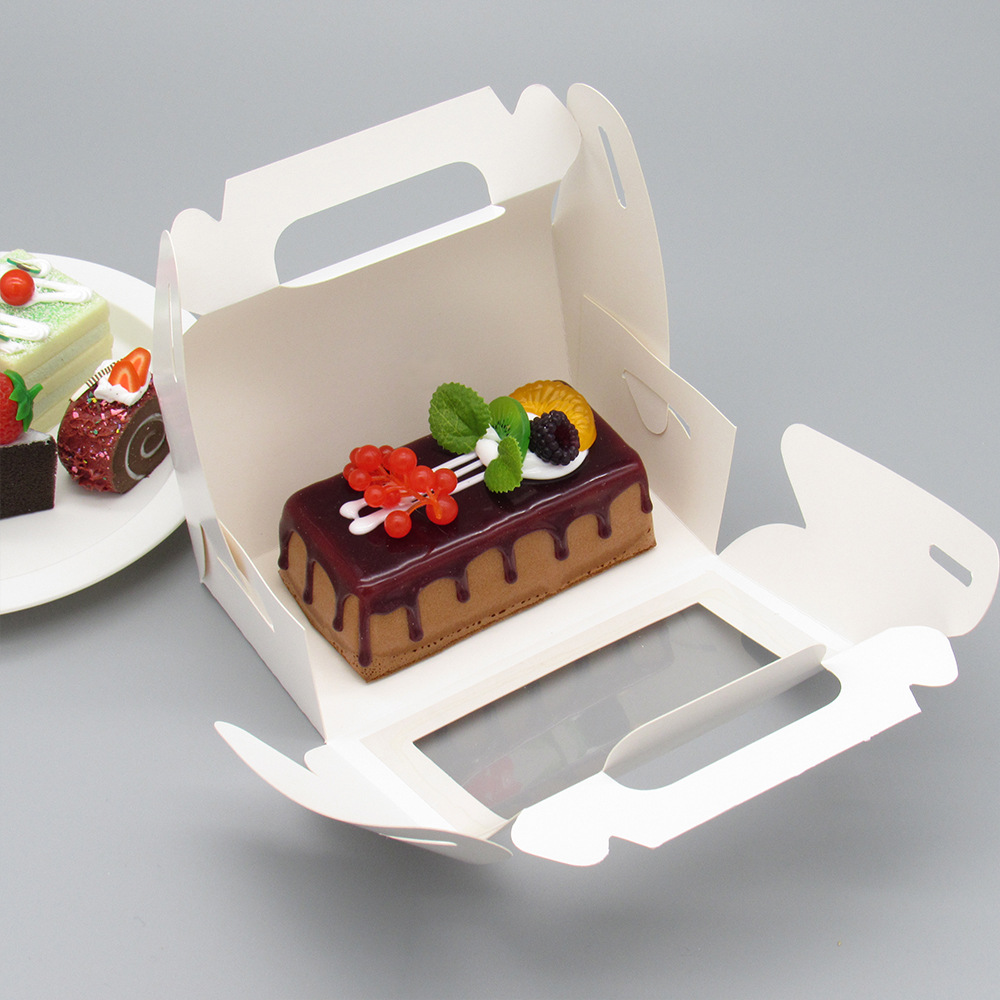 Customized Kcraft Paper Folding Cake Box With Window Gift Box and ISO9001 Certified
