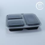 3 Compartment Disposable Plastic Food Containers Ideal for Meal Prep and Takeout