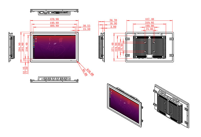 18.5-Inch Linux Touch Monitor for Transportation Interfaces and Industrial Control
