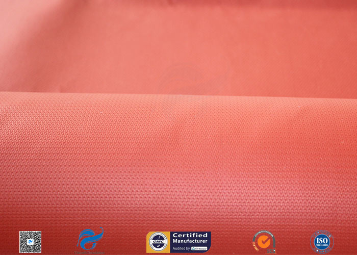Red 0.45mm 580g Silicone Coated Fiberglass Fabric For Thermal Insulation Jacket