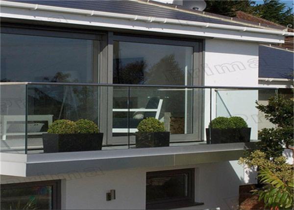 Outdoor Tempered Glass Balcony Railing Systems , Glass Balustrade Systems For