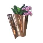 Indoor round hammered matte stainless steel flower pot vase home decoration