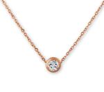 Diamond Pendant Necklace Rose Gold Stainless Steel Necklace 450mm length