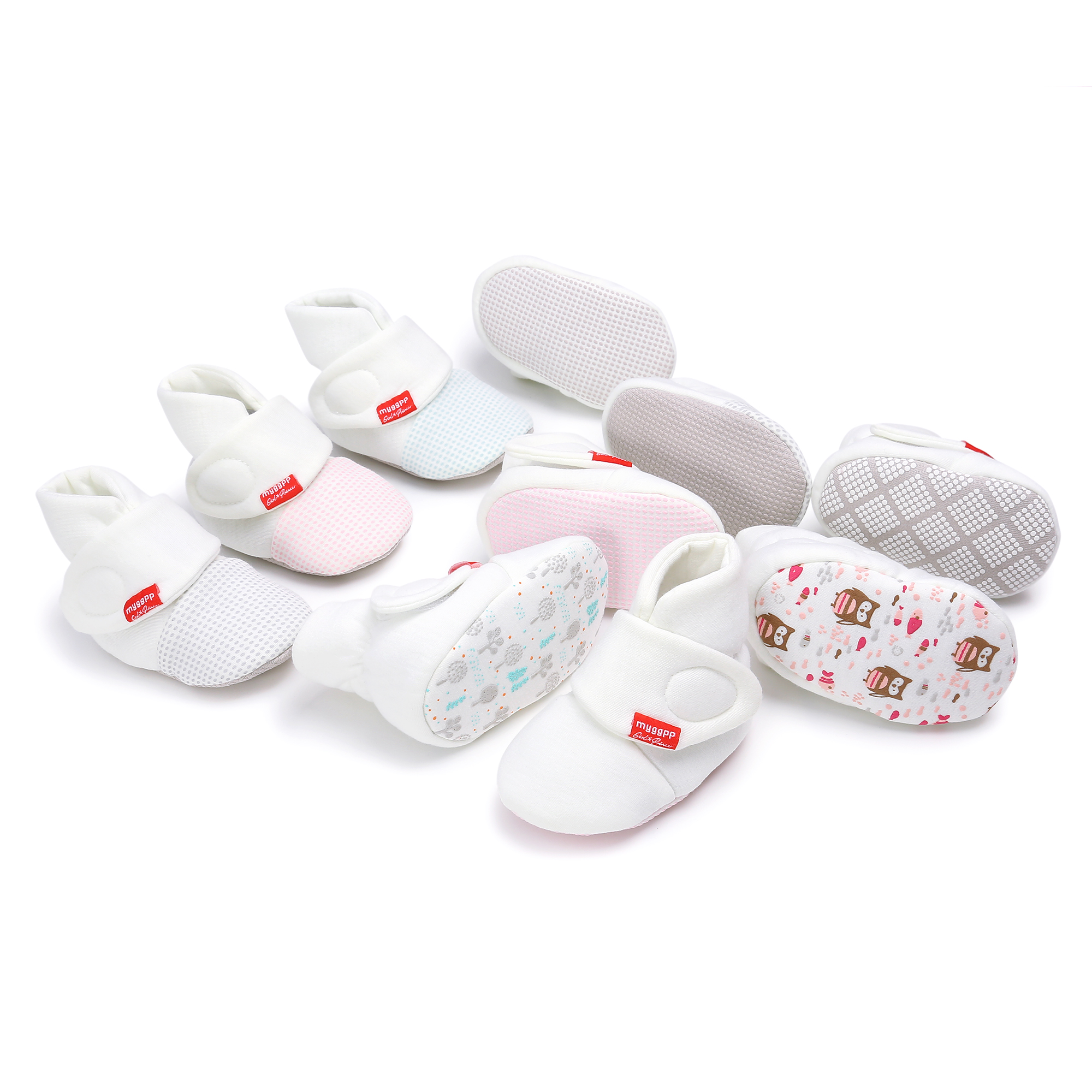 New style winter Cotton fabric soft sole breathable hook loop boots baby booties