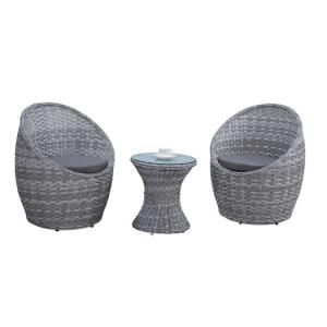 Quality Round Width 440mm Height 420mm Rattan Glass Top Coffee Table Easy To Clean wholesale