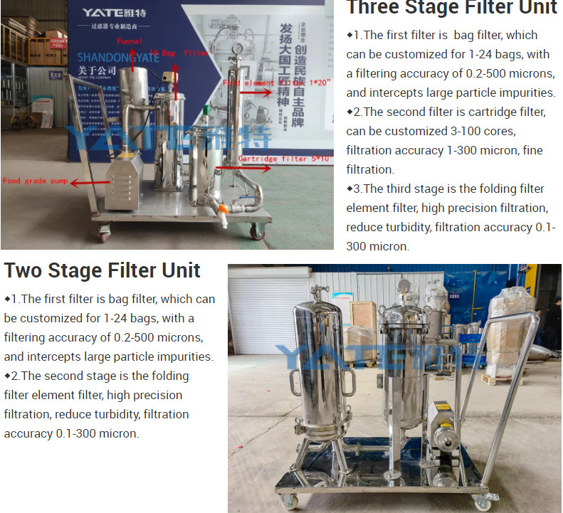 Trolley Movable Filter Housing Multi Stage 10 Inch Oil Industrial Filtration System