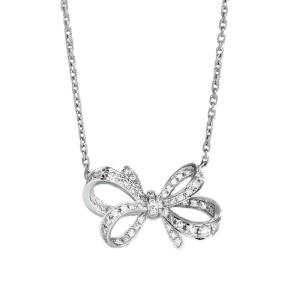 Quality 0.16ct 18K Gold Diamond Necklace 2.2g 45cm White Gold Chain wholesale