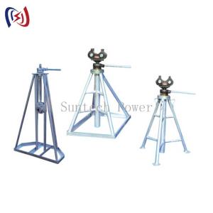 Quality Mechanical Green Hydraulic Cable Drum Stand Reel Stand Galvanised 10KN - 50KN wholesale