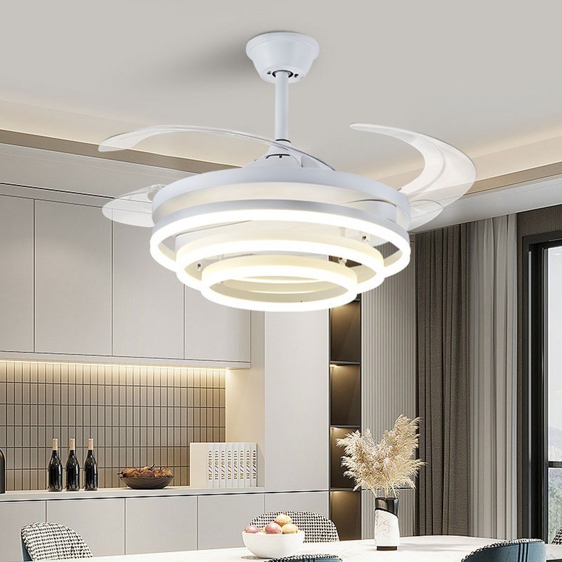 Bedroom Decor Nordic Ceiling Fan Remote Control Restaurant Ceiling Fan Lamp