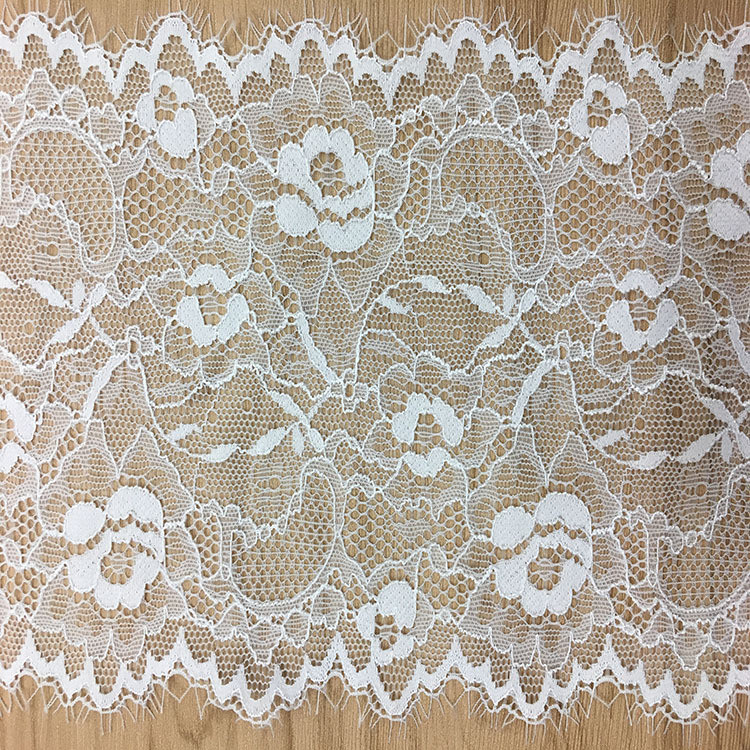 15 cm Underwear Strench Lace Border Eyelash lace edge with ivory black color in stock