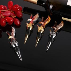 Quality Animal Head Metal Wine Bottle Stoppers Custom Engraved Enamel Color wholesale