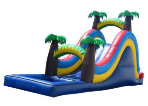 Quality Blue Inflatable Large Water Slide For Kids Coconut Tree Type wholesale