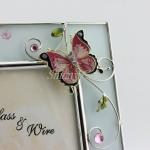 Shinny Gifts Wedding Glass Photo Frame Butterfly Design Family Photo Frame