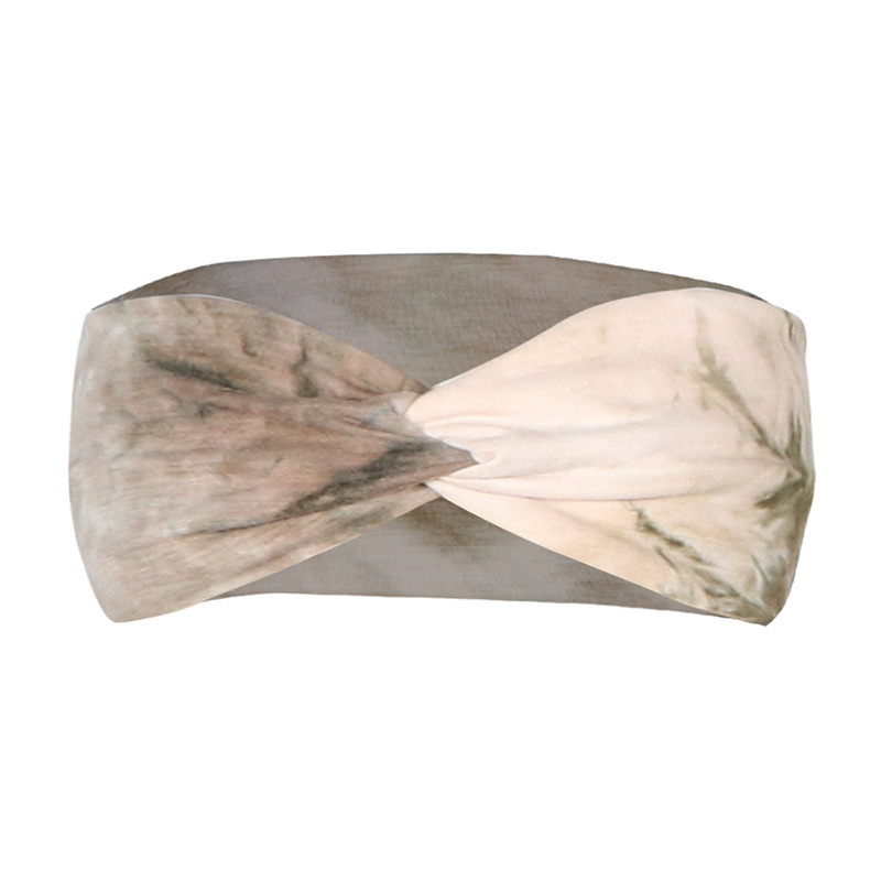 Multicolors Women Head Scarves Elastic Cross Tie Dye Headband