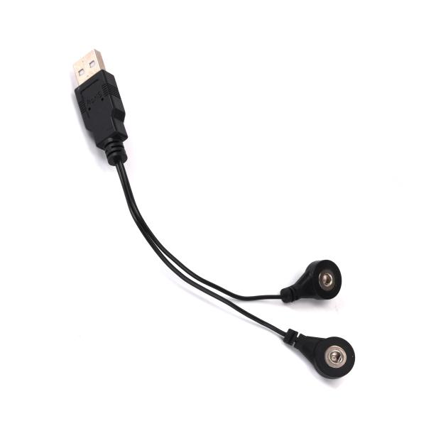Electrode Snaps Plug To USB 2.0 A Male Medical Cables 2 Lead ECG Cable For